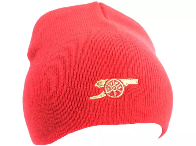 Arsenal FC Infants Gunners Beanie Hat In Red Size 34cm Approx 2-6 Years FREE P&P