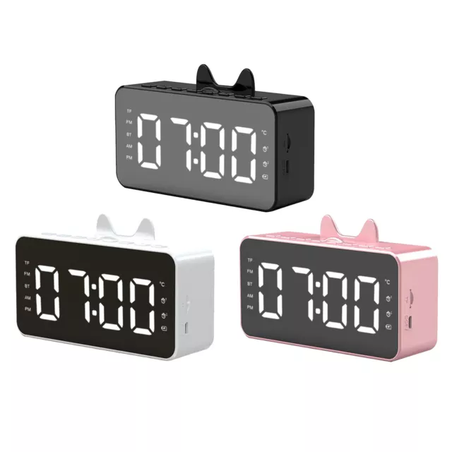 Alarm Clock Bluetooth Snooze Speaker Desktop Bedside Desk Clock Office Decor