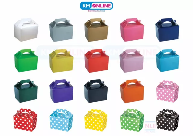 Coloured Party Boxes for Children Kids Food Loot Lunch Gift Birthday Box Bags