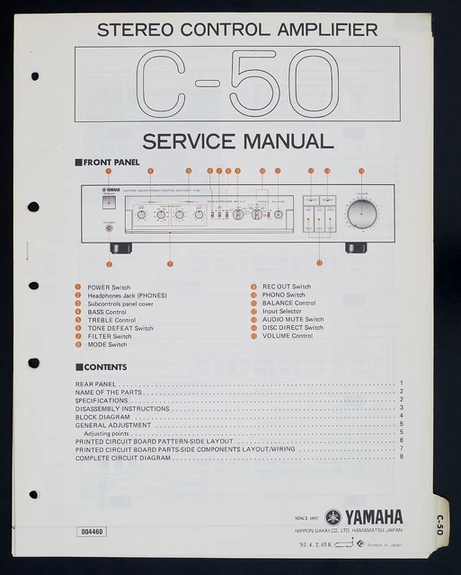 GENUINE YAMAHA C-60 Stereo Amplifier Service Manual/Diagram/Parts List o142 £22.65 - PicClick UK