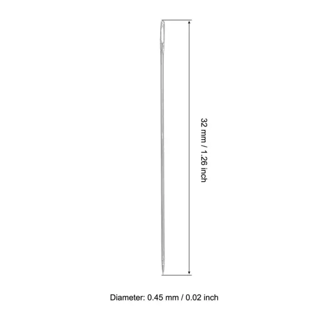 Auffädelnadeln fein dünn lang gerade Nähen Stickfäden 1,26 Zoll 50 Stck. 2