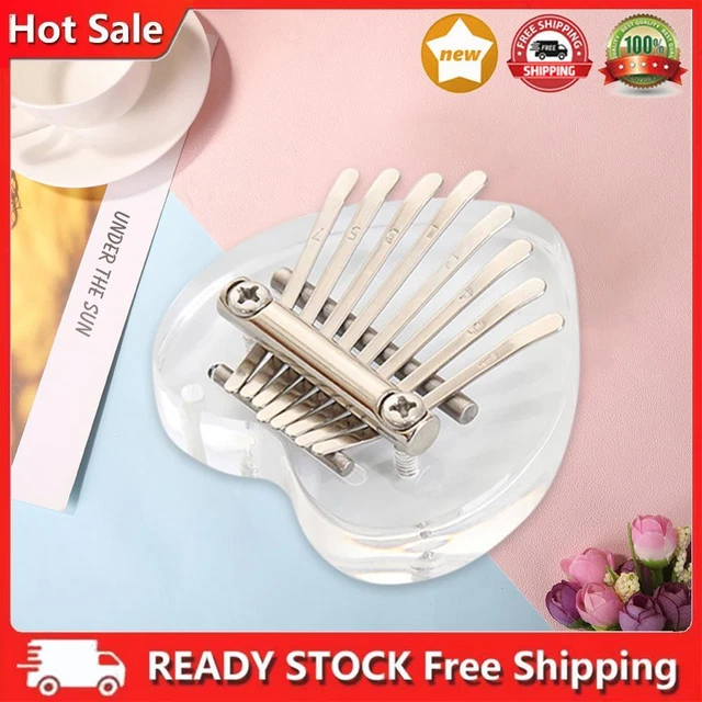 Mini Kalimba Thumb Piano Acrylic 8-Tone Cute Finger Piano Music Gift (Heart)