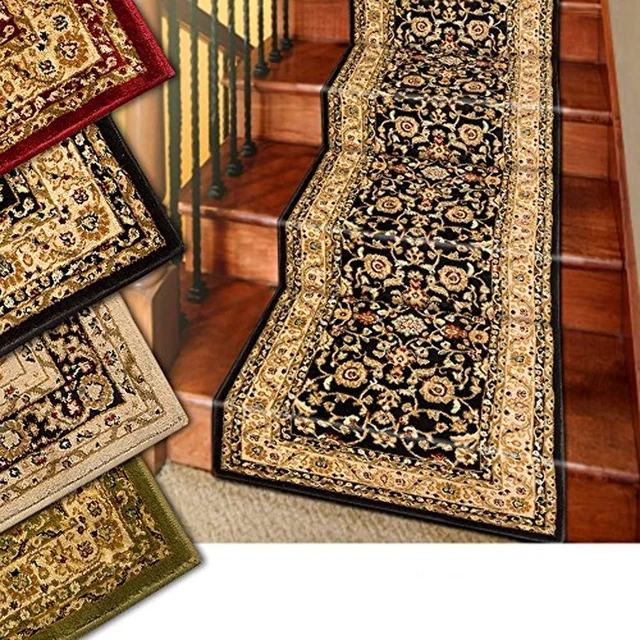 Alfombras de 25' para corredores de escalera - colección Marash de lujo escaleras corredores de alfombras (negras)