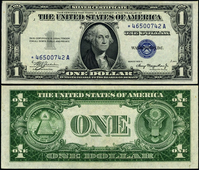 FR. 1608* $1 1935-A Silver Certificate Non-Mule *-A Block AU Star