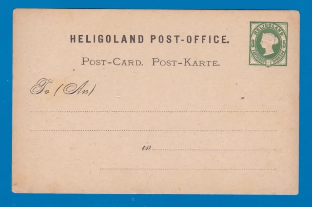 Helgoland, GA Postkarte 3 Farthings (5 Pfennig), ungebraucht