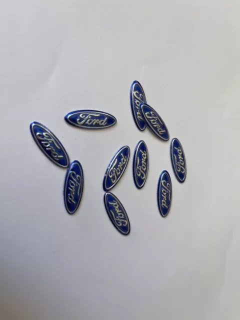 Ford style car key logo stickers 21x7mm - qty: 5