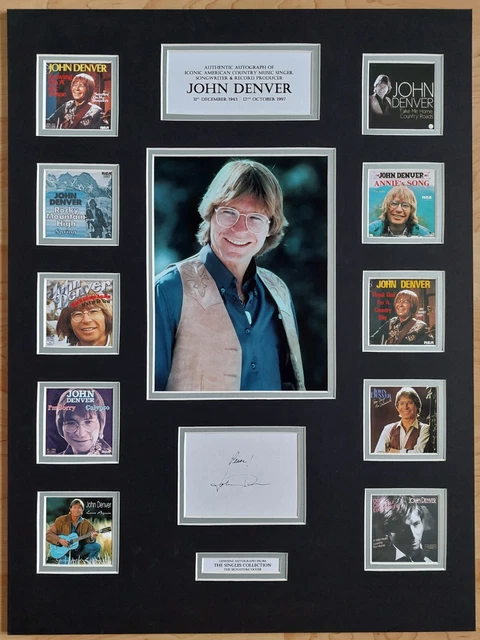 John Denver - Annies Song - Unique Signed Display  - Superb Autograph -  Coa