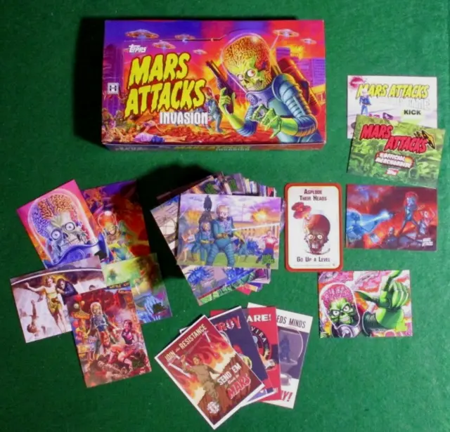 Mars Attacks Invasion Mega Bundle Base Set 2 Subsets -Promos- Chase- Empty Box