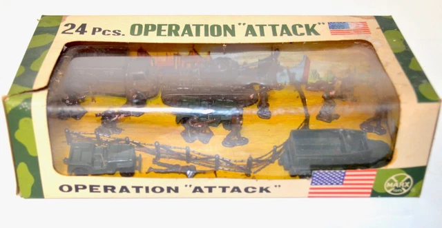 RARE VINTAGE 1960S Marx Operation Attack US Army Window-Box Playset £94 ...