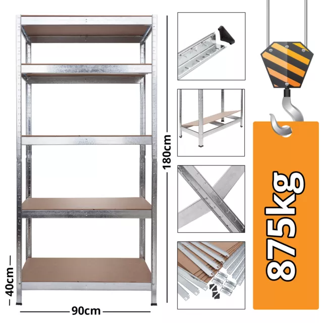 Steckregal 180x90x40 Kellerregal Lagerregal 875 kg Schwerlastregal Regal