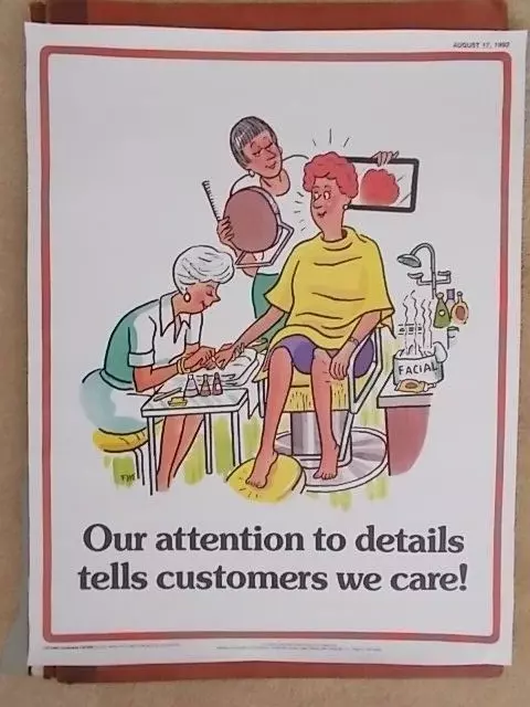 Poster Vintage Customer Care - Attenzione Ai Dettagli Dice Ai Nostri Clienti Che Ci Prendiamo Cura