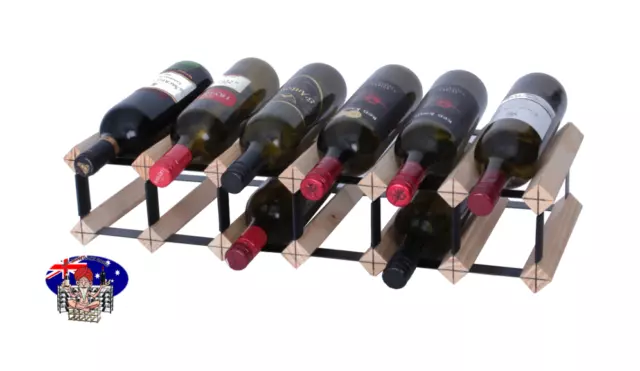 12 OR 7 Bottle Timber Wine Rack - NATURAL PINE - Free Delivery Australia Wide 2