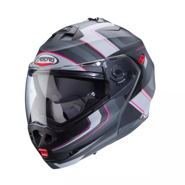 Casco Apribile Modulare Caberg Duke X Tour Matt Black Pink Antracite