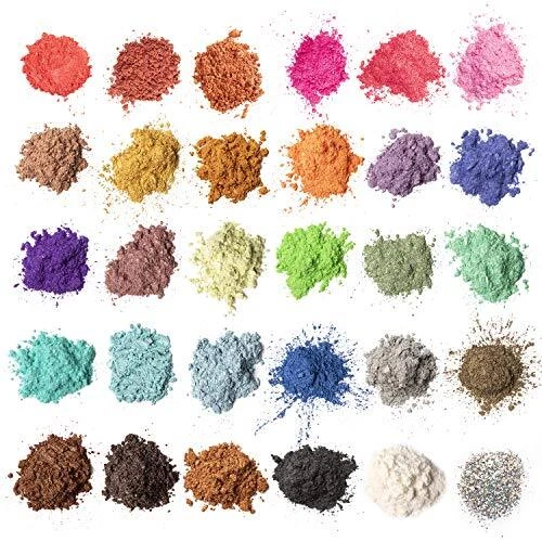 Poudre de Mica, Pigment Résine Époxy 5g * 30 Couleurs, MENNYO Colorant de Savon,