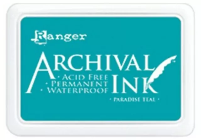 Ranger Archival Ink Pad Non Bleed Permanent Fade Resistant Paradise Teal Blue