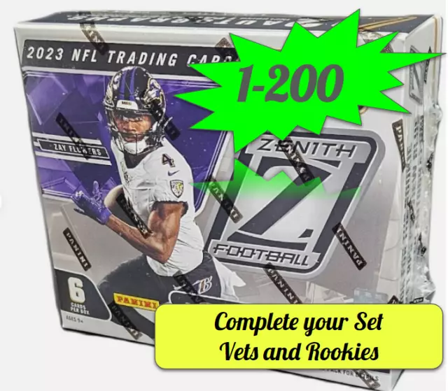 2023 Prizm Zenith Football Base 1-200 Vets & RC  you pick Complete Your Set