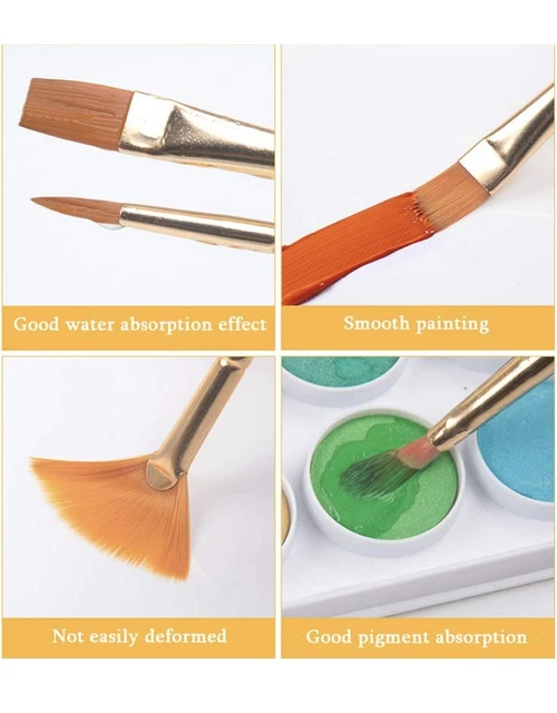 Set di 10 PENNELLI per PITTURA artistica Acrilica, Acquerello, ad Olio 3