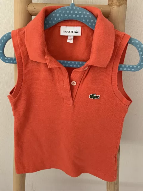 Lacoste Girls Sleeveless Polo Red Age 4
