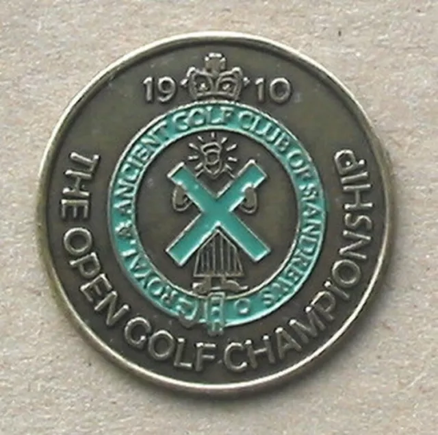 1910 British Open Golf Ball Marker 1" Coin St Andrews Old Course Links  Scotland