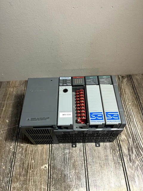 Allen Bradley 4 Slot Rack with Power Supply, CPU, I&O Cards -As-Is