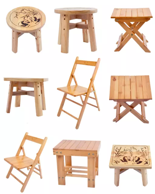 Wooden Chair Bamboo Stool Folding Stool Chair Fishing Chair Seat Easy Foldable