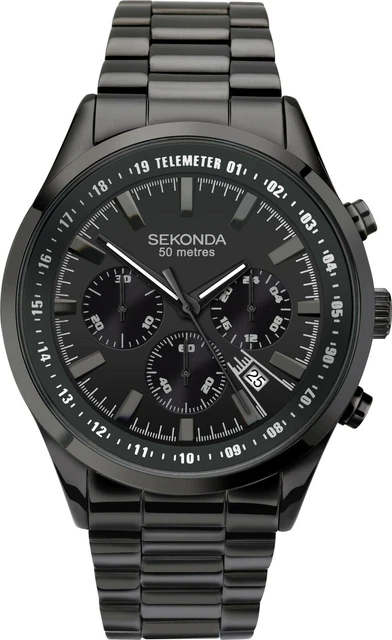 SEKONDA MEN S CHRONOGRAPH Stainless Steel Bracelet watch N3494AKT