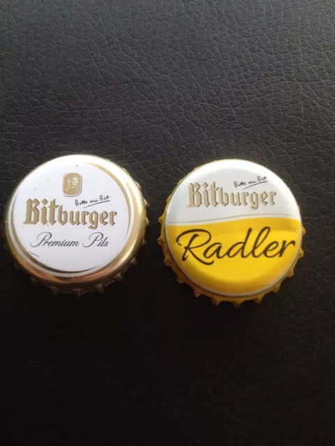 Kronkorken Bitburger Pils und Radler Bottle Cap Kroni Chapas KK