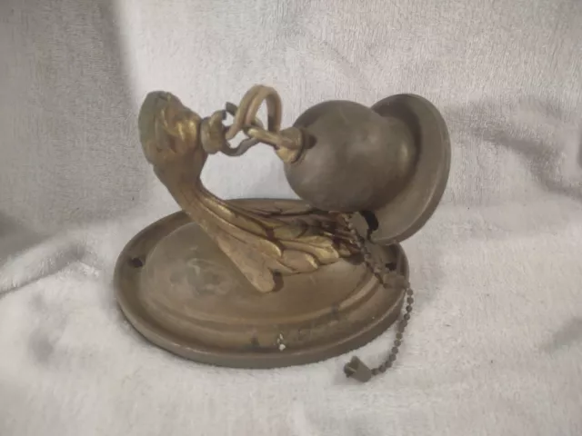 Vintage Electric Wall Sconce Tin Old Brass Look Art Deco Nouveau