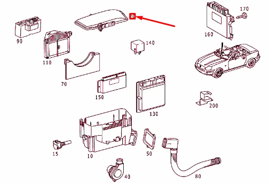 MERCEDES-BENZ SLK R170 Fuse Box Cover A1705400382 NEW GENUINE £57.45 ...