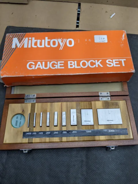 Mitutoyo Gauge Block Set #516-935 SET BE1-9N-3F Grade 3