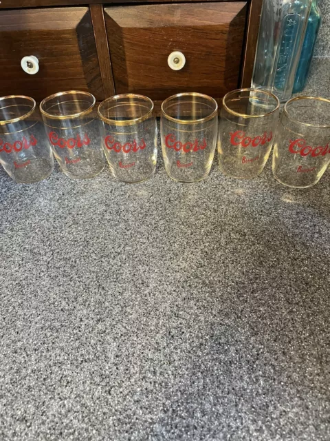 vintage coors banquet beer tasting (Beer Chaser Glasses) glasses Set of 6.