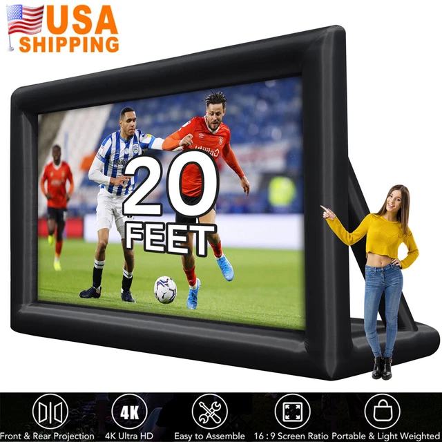 20FT INFLATABLE MOVIE Projector Screen 4K Projection Outside Party