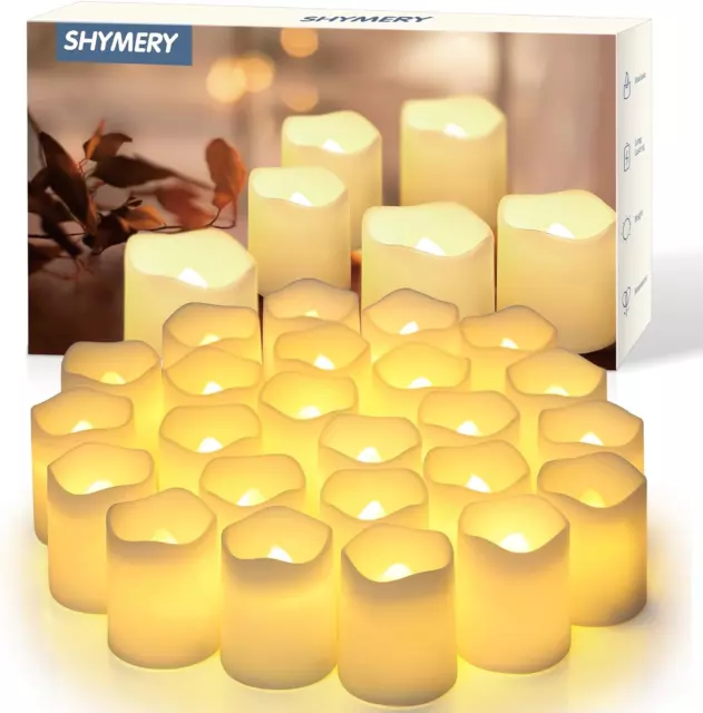 Flameless Votive Candles, Flickering Electric Fake Candle,24 Pack 200+Hour Batte
