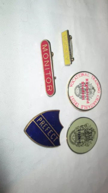 Vintage Pin Badges Prefect Monitor Hockey And Modern Student Badges