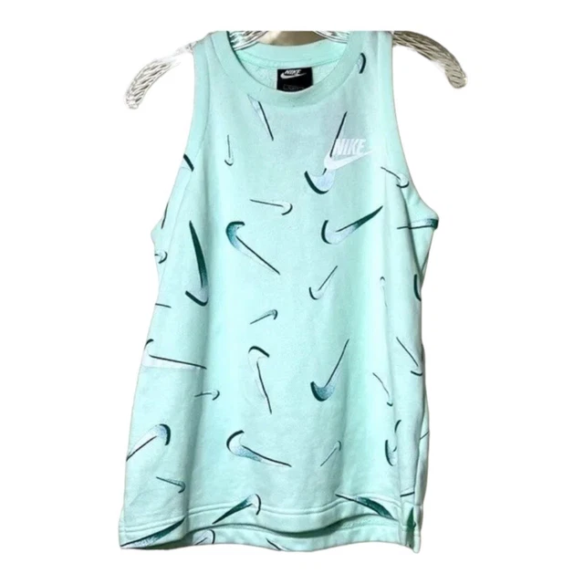 Nike NWT Sleeve Seafoam Green Sleeve Knit Pullover Sweatshirt Top Size Large