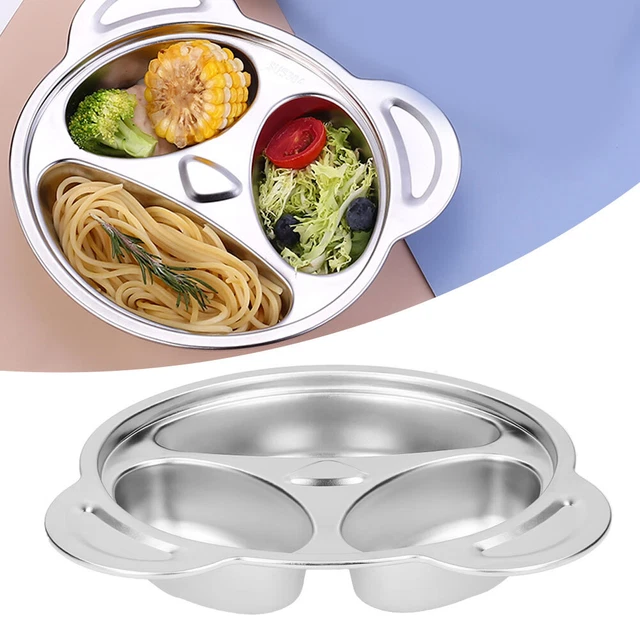 304 Stainless Steel Panda‑Shaped Children Food Plate Tableware For Home Kind YA
