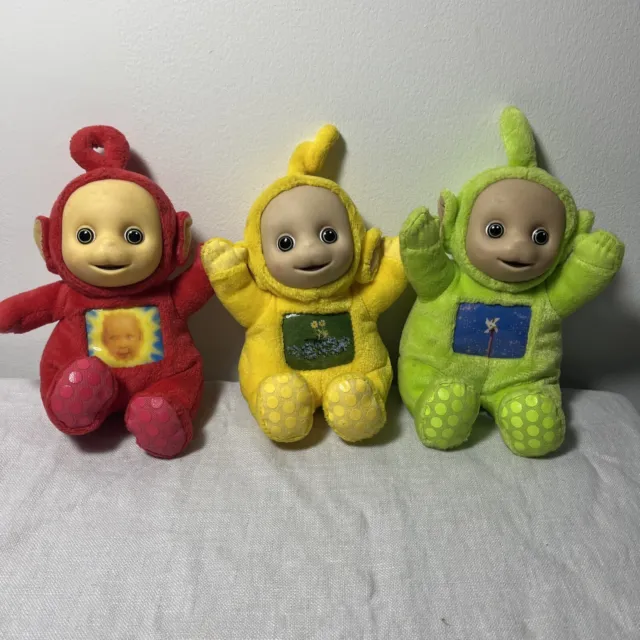 LOT 3 Teletubbies Baby Bean Bag Plush Stuffed Animal Soft Toy Red 2003 7”