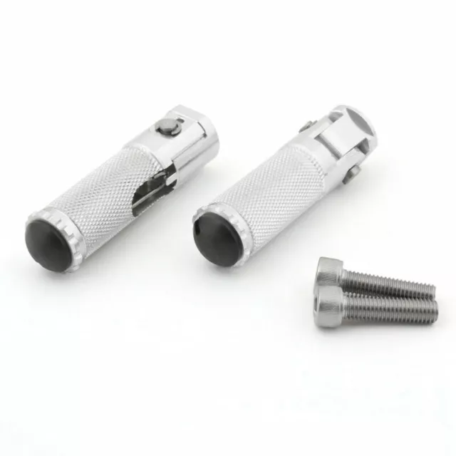 CNC Folding Foot Pegs Repose Pieds Rear Rest Pour Universal Motorcycle Silver