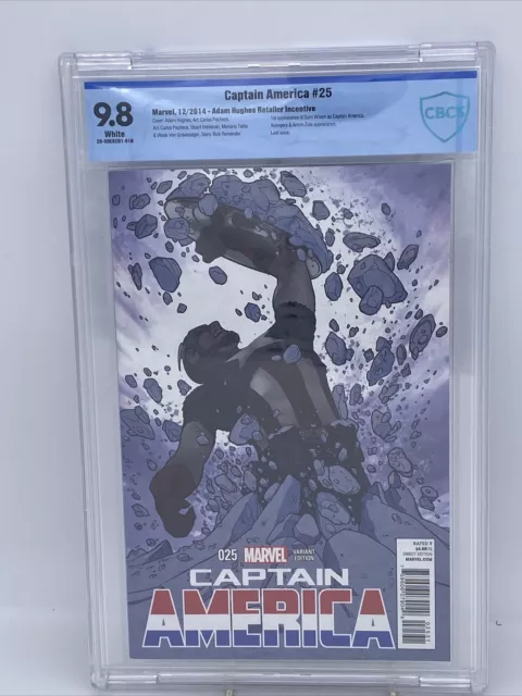 Captain America #25 9.8 Cbcs 1:50 Adam Hughes Variant 1st Cap Falcon Sam Wilson