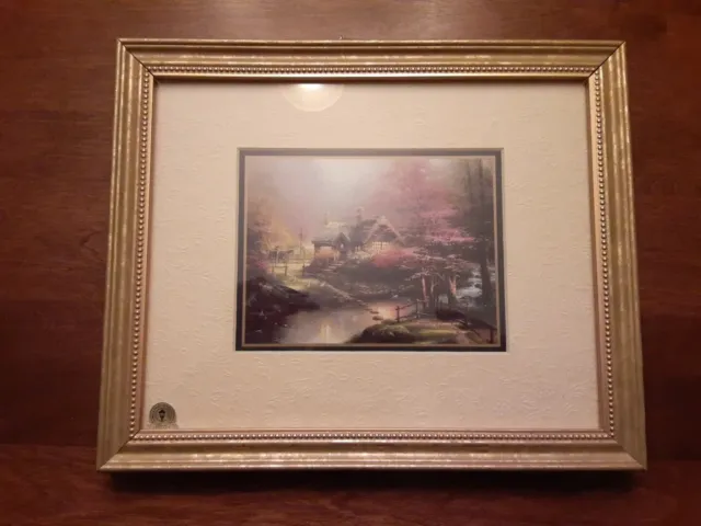 Thomas Kinkade Accent Of Light Print Stepping Stone Cottage Framed And Matted