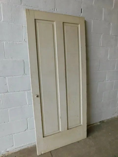 1800's Antique Wood DOOR Interior Two Raised Panel ITALIANATE Style Fir ORNATE 3
