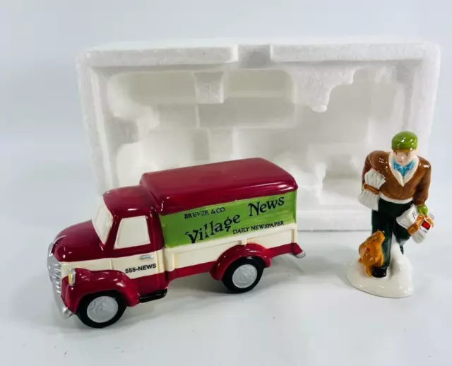 Dept. 56 Snow Village "VILLAGE NEWS DELIVERY" Set OF 2 Retired #5459-3/No Box