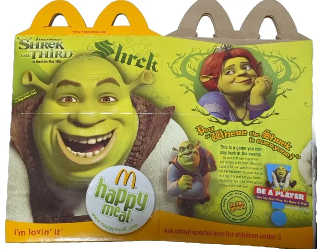 Shrek the Third - McDonalds Shrek Empty Kids Meal Box - 2007
