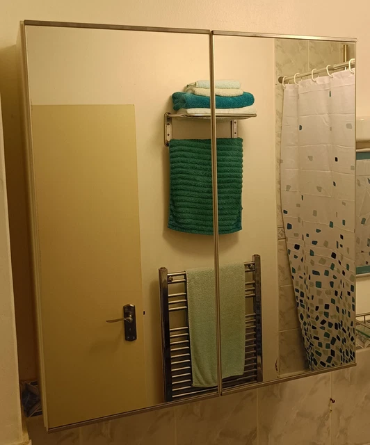 IKEA WALL MOUNTED mirror bathroom glass shelves excellent