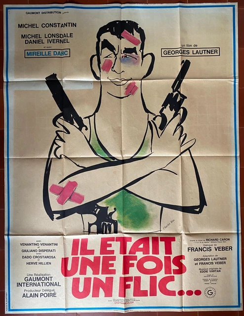 Affiche IL ETAIT UNE FOIS UN FLIC Alain Delon MICHEL CONSTANTIN Mireille Darc