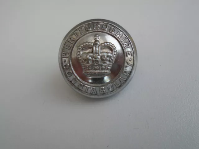 OBSOLETE POLICE BUTTON, HERTFORDSHIRE CONSTABULARY , LARGE  1 x 24mm