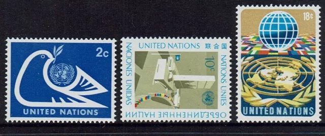 United Nation . 1974  Set of 3 . Mint Unhinged .