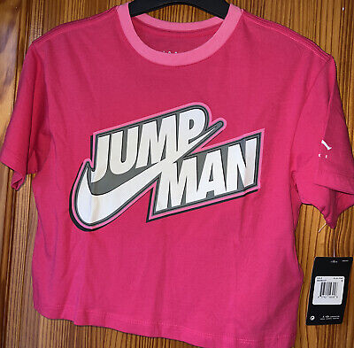 T-shirt Nike Air Jordan JUMPMAN Rush rosa età 8-10 anni etichette nuove