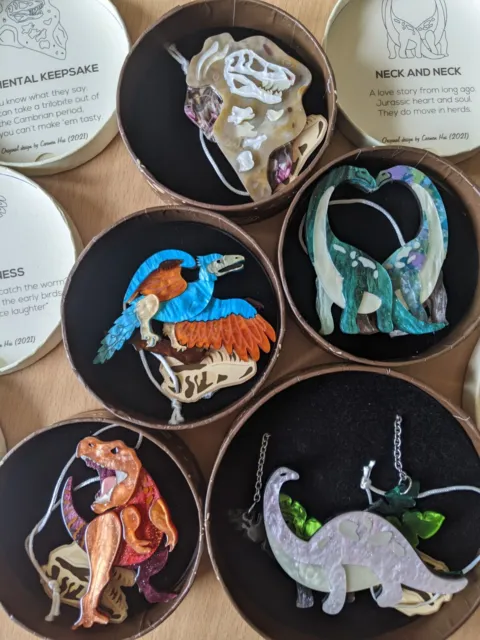 ERSTWILDER X Dinosauria Brooches and Necklace UNPINNED