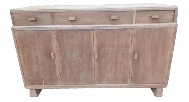 1930s Art Deco Limed Oak sideboard by FYNE LADYE